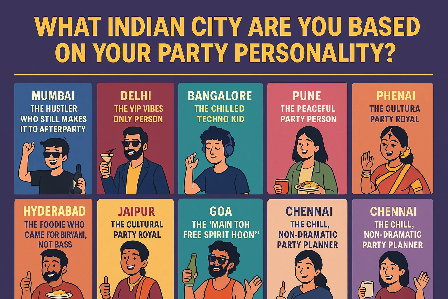 🎭 What Indian City Are You Based On Your Party Personality?